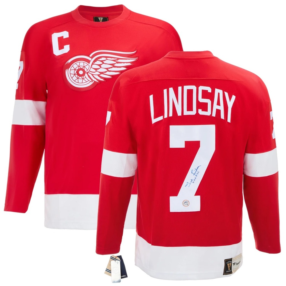 Ted Lindsay Signed Detroit Red Wings Throwback Jersey – Fanatics Authenticated